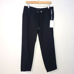 Mac Easy Chino NWT Black Cotton Linen Elastic Waist High-rise Pants